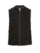 By Walid Embroidered-linen Patchwork Gilet