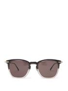 Matchesfashion.com Bottega Veneta - Intrecciato Square Gradated Acetate Sunglasses - Mens - Grey