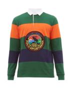 Matchesfashion.com Polo Ralph Lauren - Logo Appliqu Striped Cotton Jersey Rugby Shirt - Mens - Green