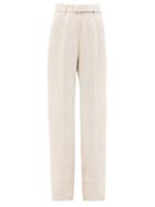 Gabriela Hearst - Norman High-rise Linen Tailored Trousers - Womens - Ivory