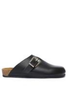 Saint Laurent - Buckled Backless Leather Loafers - Mens - Black