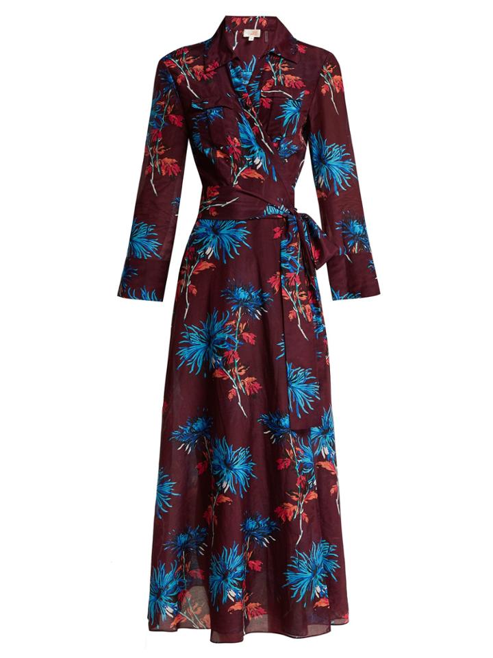 Diane Von Furstenberg Hewes-print Cotton And Silk-blend Wrap Dress