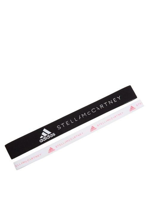 Matchesfashion.com Adidas By Stella Mccartney - Pack Of Two Logo-print Headbands - Womens - Black Pink