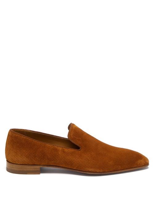 Mens Shoes Christian Louboutin - Dandelion Suede Loafers - Mens - Tan