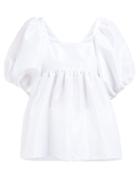 Matchesfashion.com Cecilie Bahnsen - Rima Puff Sleeve Faille Top - Womens - White