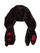 Simone Rocha Bead-embellished Bow Faux-fur Scarf