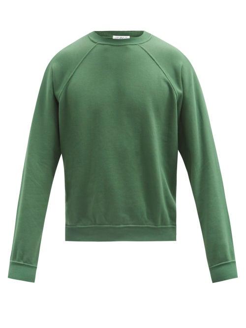 Matchesfashion.com Lady White Co. - Jacob Raglan-sleeve Cotton-jersey Sweatshirt - Mens - Green