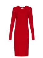 Mugler Long-sleeved Ribbed-knit Midi Dress