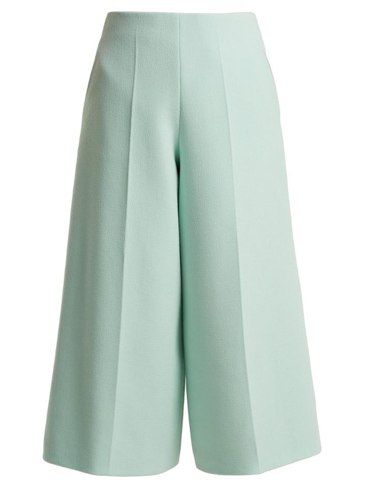 Delpozo Cropped Wide-leg Wool Trousers