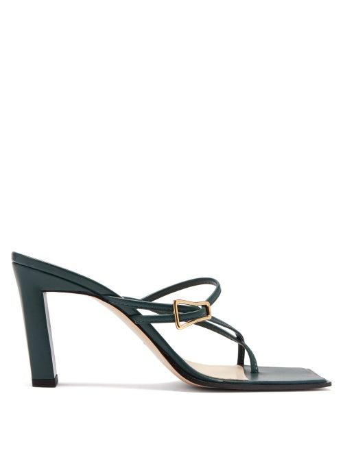 Matchesfashion.com Wandler - Yara Buckled Leather Sandals - Womens - Dark Green