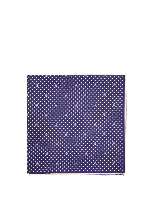 Matchesfashion.com Gucci - Gg Polka-for Print Silk-faille Pocket Square - Mens - Blue Multi