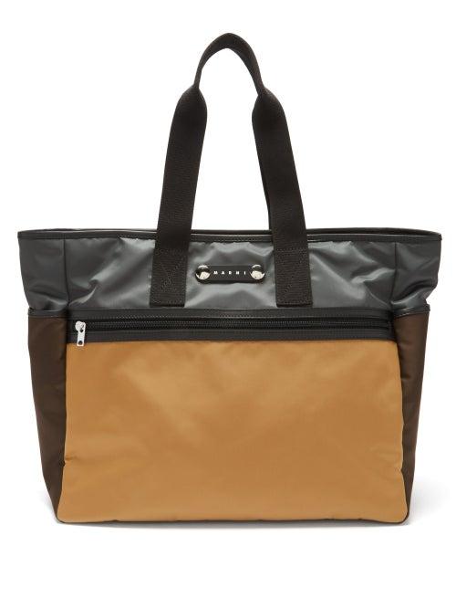 Matchesfashion.com Marni - Leather-trimmed Technical-canvas Tote Bag - Mens - Beige Multi