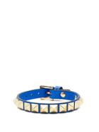 Matchesfashion.com Valentino - Rockstud Leather Bracelet - Womens - Blue