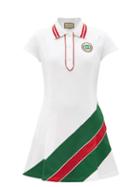 Gucci - Web-striped Piqu Tennis Dress - Womens - White Multi