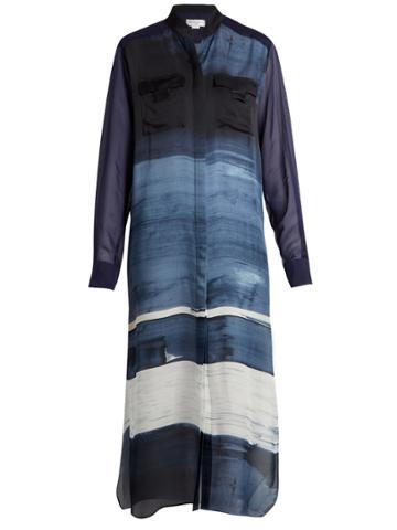 Amanda Wakeley Painterly Silk-satin Shirtdress