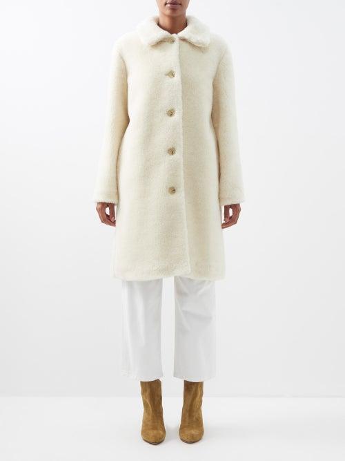 A.p.c. - Katerine Wool-blend Faux-shearling Coat - Womens - Ecru