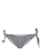 Matchesfashion.com Belize - Magnolia Side-tie Gingham-seersucker Bikini Briefs - Womens - Blue Print