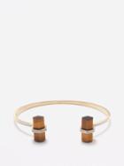 Jade Jagger - Tiger's Eye, Diamond & 18kt Gold Bangle - Womens - Brown Multi