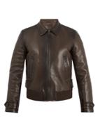 Prada Zip-through Leather Bomber Jacket