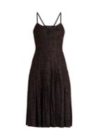 Bottega Veneta Pleated Checked Wool-blend Dress
