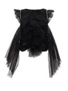 Matchesfashion.com Khaite - Dionne Crystal-embellished Ruffled Tulle Top - Womens - Black