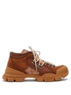Matchesfashion.com Gucci - Journey Panelled Suede Boots - Mens - Beige Multi