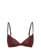 Matchesfashion.com Matteau - The Tri Crop Triangle Bikini Top - Womens - Burgundy