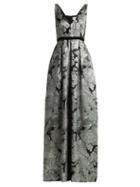 Matchesfashion.com Erdem - Ceren Floral Matelass Gown - Womens - Black Print