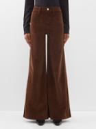 Frame - Le Palazzo Corduroy Wide-leg Trousers - Womens - Dark Brown