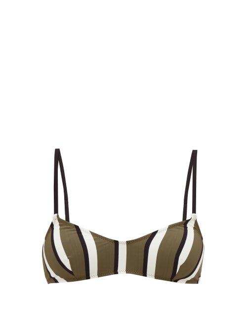 Matchesfashion.com Solid & Striped - Rachel Striped Bikini Top - Womens - Green Stripe