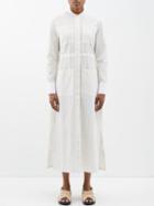 Wales Bonner - Hope Striped-cotton Shirt Dress - Womens - Ivory