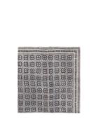 Matchesfashion.com Brunello Cucinelli - Tile-print Linen-blend Mesh Pocket Square - Mens - Grey Multi