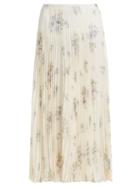 Matchesfashion.com Joseph - Abbot Pleated Floral Print Silk Skirt - Womens - Cream Multi