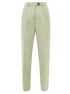 Peter Do - Pleated High-waist Technical-blend Suit Trousers - Womens - Green