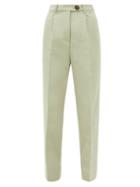 Peter Do - Pleated High-waist Technical-blend Suit Trousers - Womens - Green