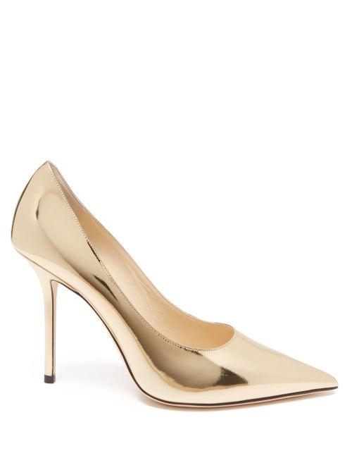 Jimmy Choo - Love 100 Metallic-leather Pumps - Womens - Gold