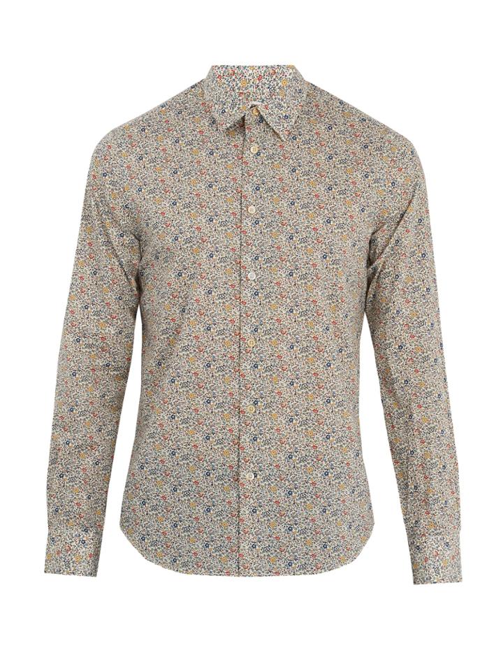 Paul Smith Regent Floral-print Single-cuff Cotton Shirt