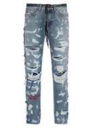 Matchesfashion.com Off-white - Distressed Slim Leg Jeans - Mens - Indigo