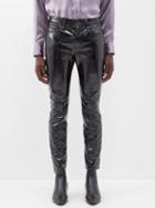 Saint Laurent - Cropped Faux-leather Skinny Jeans - Mens - Black