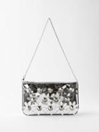 Christian Louboutin - Loubila Spike-embellished Leather Pouch - Womens - Silver