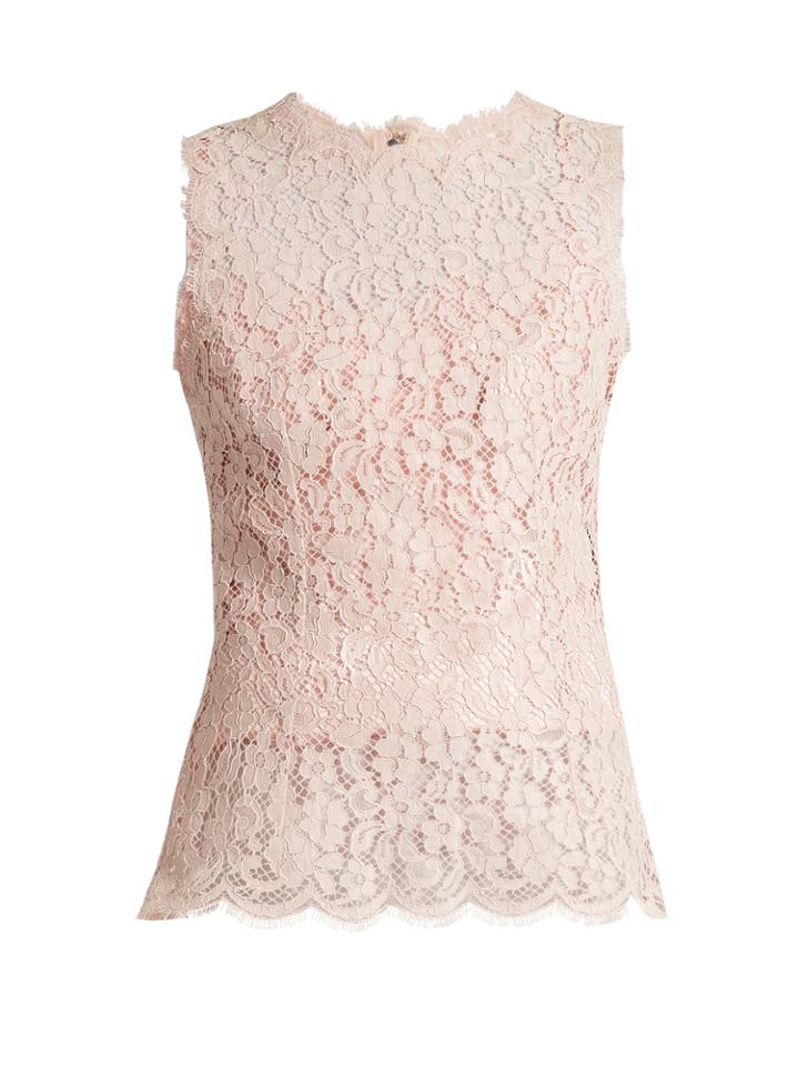 Dolce & Gabbana Round-neck Sleeveless Cordonetto-lace Top