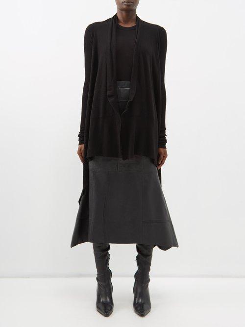 Rick Owens - Ribbed Wool Cardigan - Womens - Black