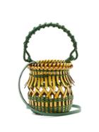 Matchesfashion.com Loewe - Fringes Small Woven-leather Bucket Bag - Womens - Yellow Multi