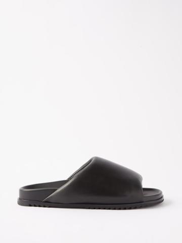 Rick Owens - Sandali Leather Slides - Mens - Black