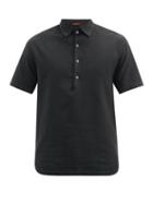 Matchesfashion.com Barena Venezia - Half-buttoned Cotton Short-sleeved Shirt - Mens - Black