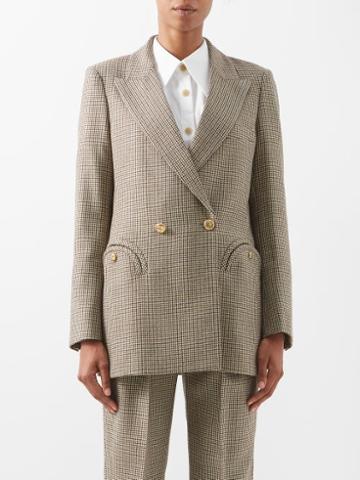 Blaz Milano - Kaos Houndstooth Wool-twill Suit Jacket - Womens - Brown Multi