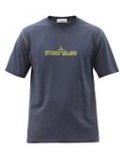 Matchesfashion.com Stone Island - Logo-embroidered Cotton-jersey T-shirt - Mens - Blue