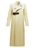 Matchesfashion.com Bottega Veneta - Laser Cut Double Breasted Rubber Coat - Womens - Light Yellow