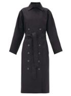Matchesfashion.com Totme - Terlago Wool-blend Trench Coat - Womens - Black