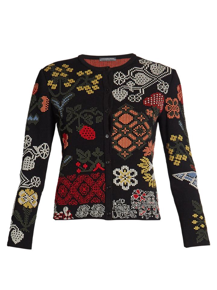 Alexander Mcqueen Cross-stitch Jacquard Cardigan